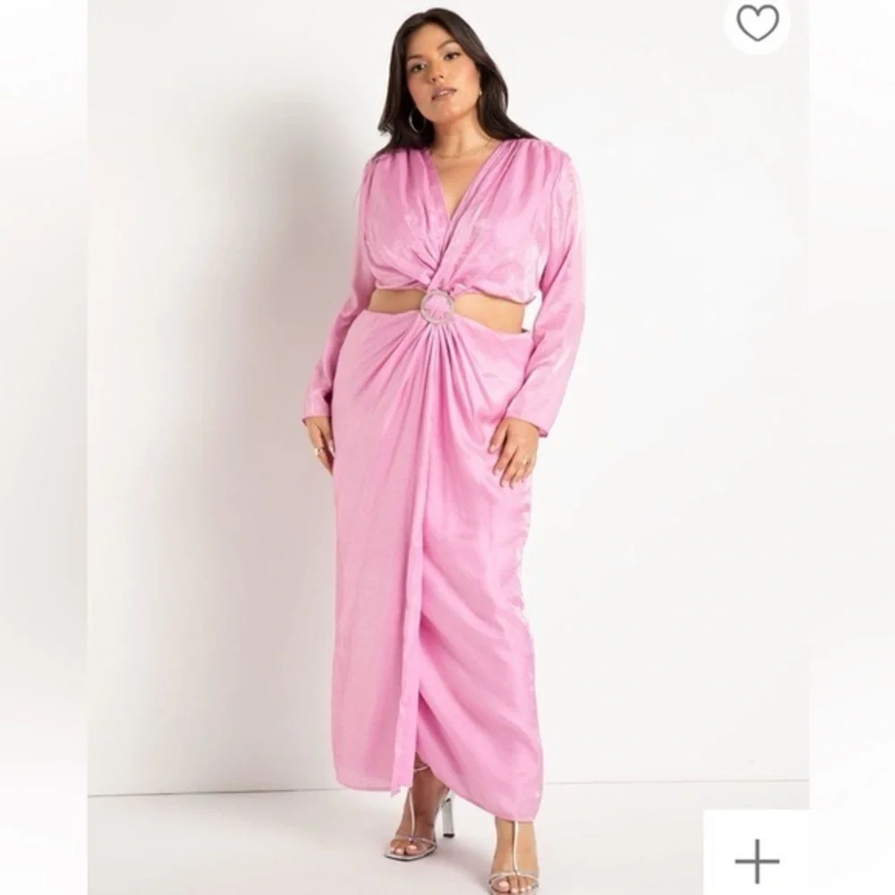 NWT! Eloquii Pink Shimmer Cut-out Dress Size 14